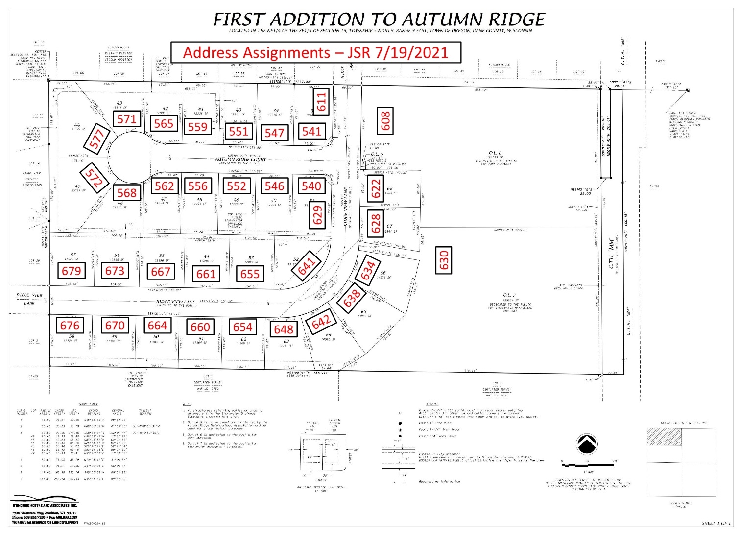Autumn Ridge Home Sites Map